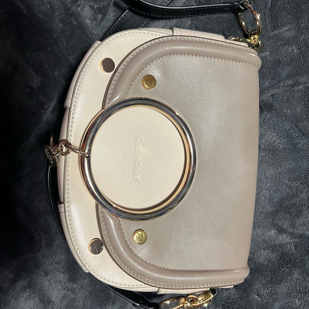 See By Chloe Cream and Gold Crossbody Bag